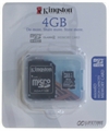 Kingston MICRO SDHC Card 4GB (TransFlash) Class 4